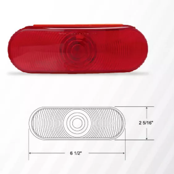 1-LED 6 inch ovale rode doorvoertule-aanhangwagenlamp